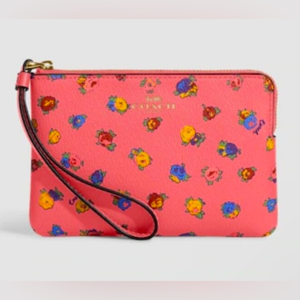 NWT Coach Wristlet - Vintage Rose Print